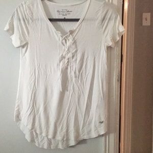 white lace up top hollister